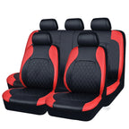 Quilted PU Leather Car Seat Covers – Full Set Waterproof Universal Fit for Sedan, SUV & Truck (Front & Rear)