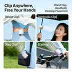 Car Clip on Air Conditioner 199 Speeds Adjustable 360° Rotation Semiconductor Cooling Fan Wide Clamp