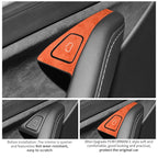 Tesla Model 3 & Model Y Door Switch Button Trim Sticker – Suede Anti-Scratch Interior Cover (2019-2022)