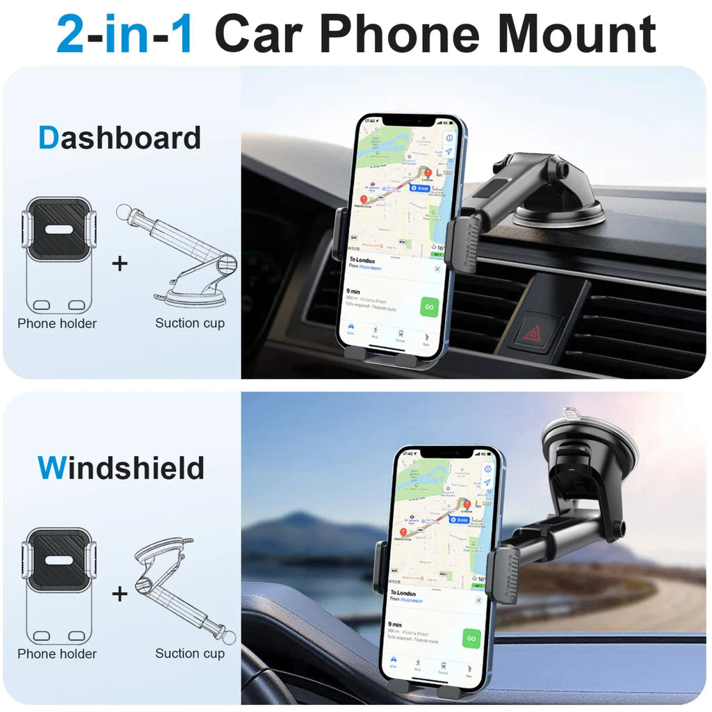 Car Cell Phone Holder Cellphone Mount for Dashboard Windshield Auto Dash Mobile IPhone Support Fit 4.7-7" Smartphone Auto Supply