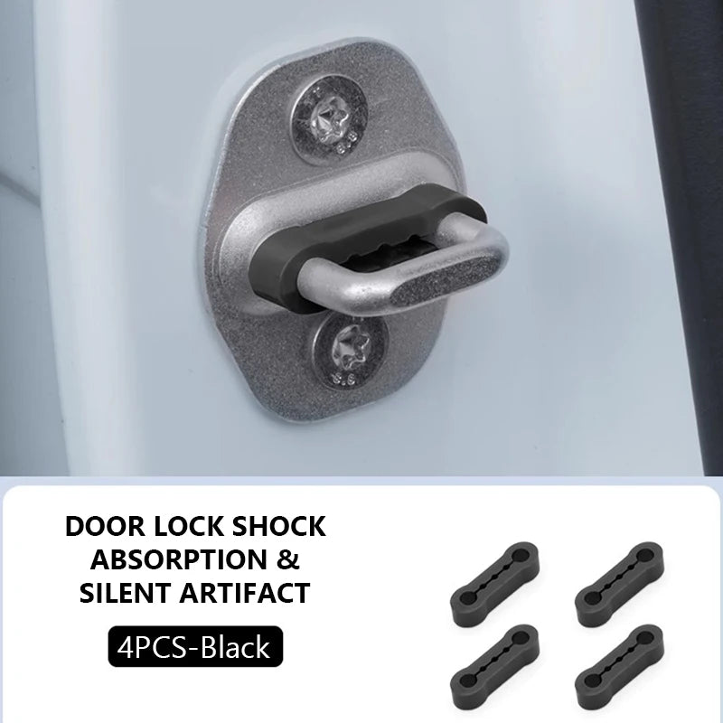 SEAMETAL Car Door Shock Absorber Pads – Silicone Anti-Vibration Soundproof Damper Cushion (4pcs)