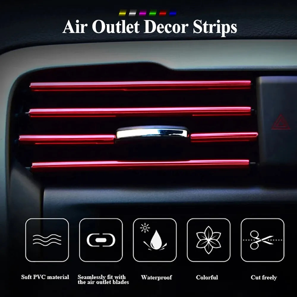 Car Air Vent Trim Strip – U-Shape Moulding & Door Edge Protector (10Pcs, 20cm)