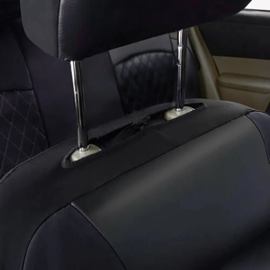 Quilted PU Leather Car Seat Covers – Full Set Waterproof Universal Fit for Sedan, SUV & Truck (Front & Rear)