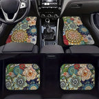 Retro Bohemian Car Floor Mats – 4Pcs Non-Slip Persian Carpet Set