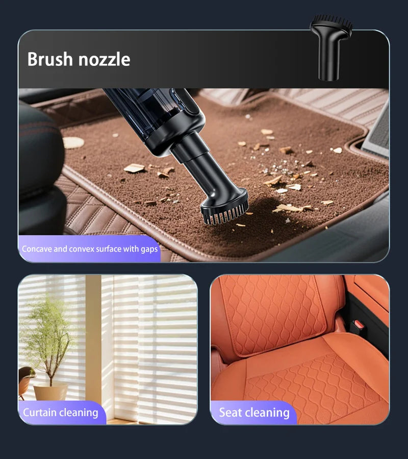Car Vacuum Cleaner Wireless (Handheld) – Suction & Blowing, High Power