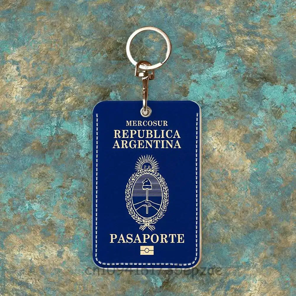 France Travel Passport Yemen Oman Custom Access Card Case Leather Card Holder Keychain Key Ring Transportation Card Case Gifts