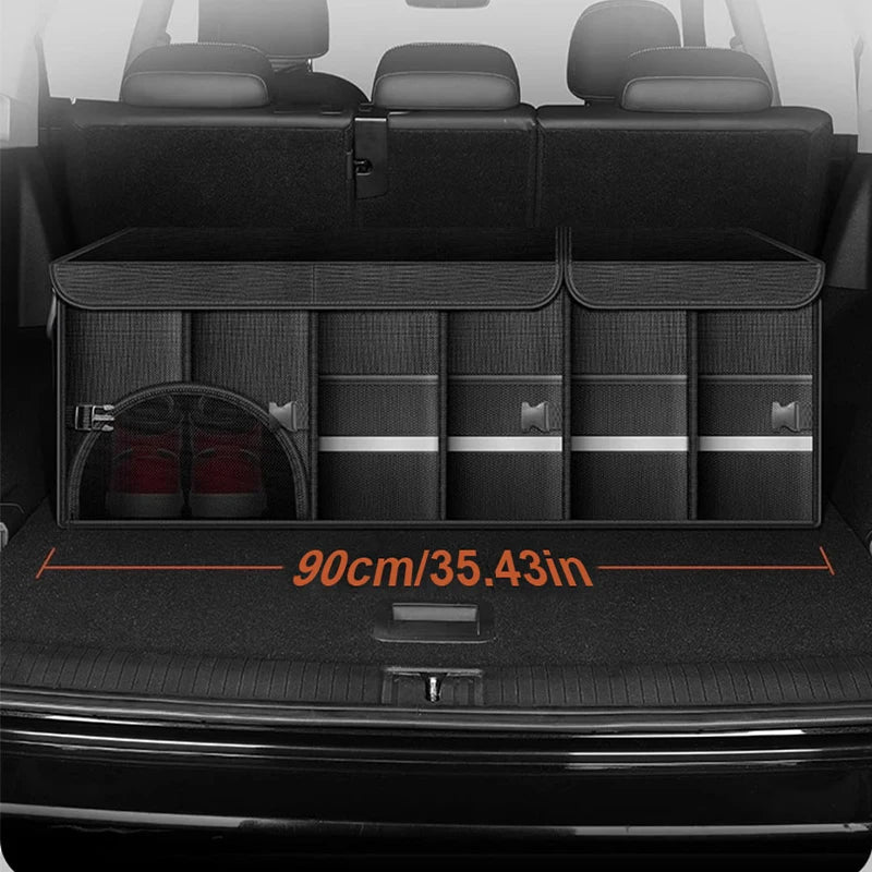 SEAMETAL Foldable Car Trunk Storage Box – Waterproof Oxford Organizer for Camping & Fishing (36L / 72L / 110L)