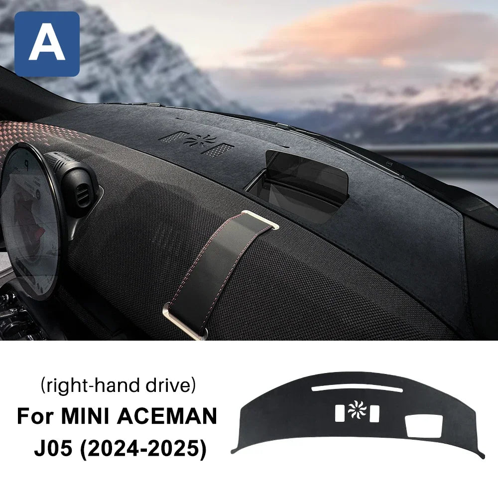 Mini Cooper Aceman J05 2024-2025 Anti-UV Dashboard Mat Cover – Flannel Console Protector Pad