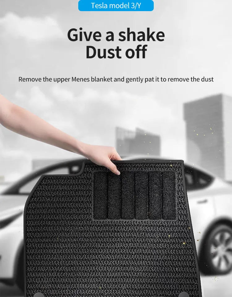 Tesla Model Y Highland 6PCS 3D TPE Floor Mats – Double Layer Waterproof Car Carpet