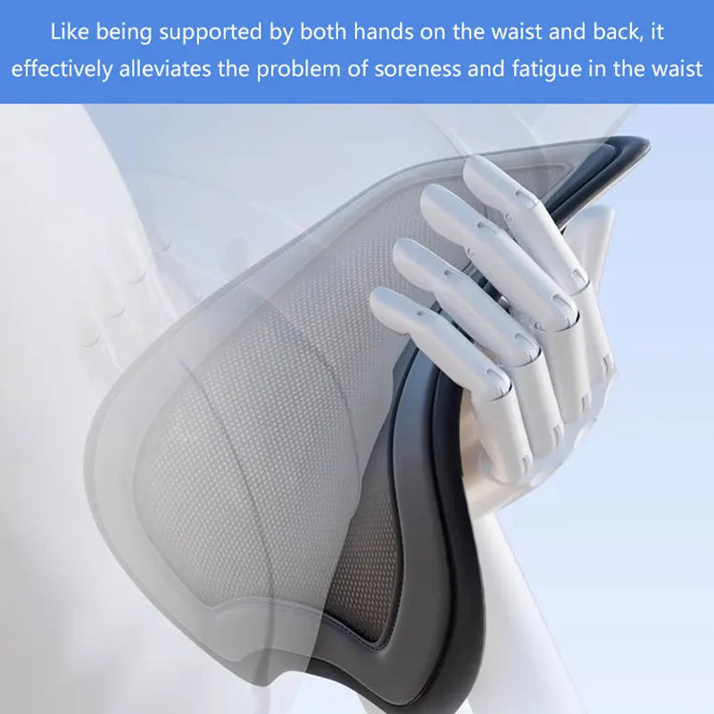 Car Cooling Lumbar Support Cushion | USB Fan Ice Silk Waist Pillow for Drivers