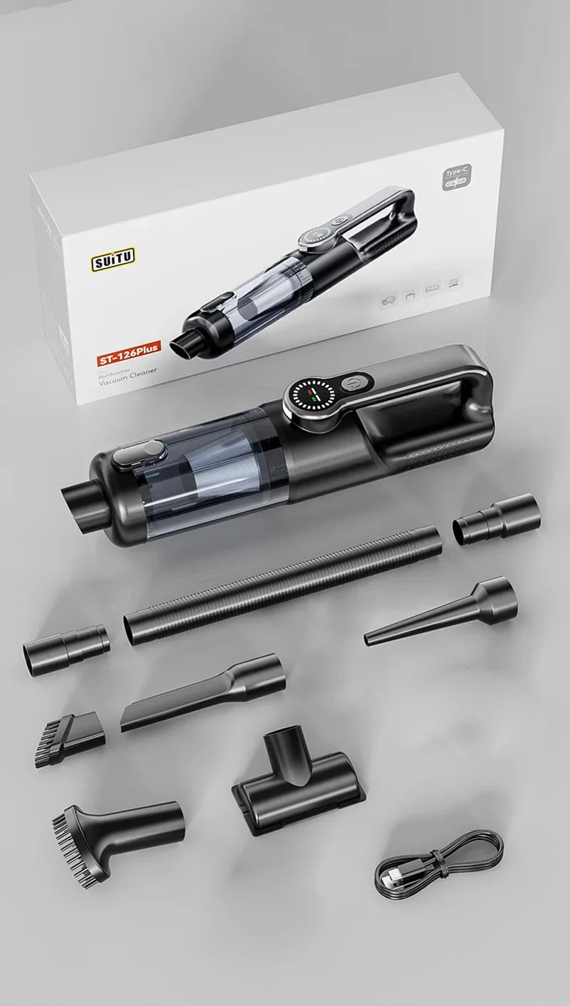 Car Vacuum Cleaner Wireless (Handheld) – Suction & Blowing, High Power