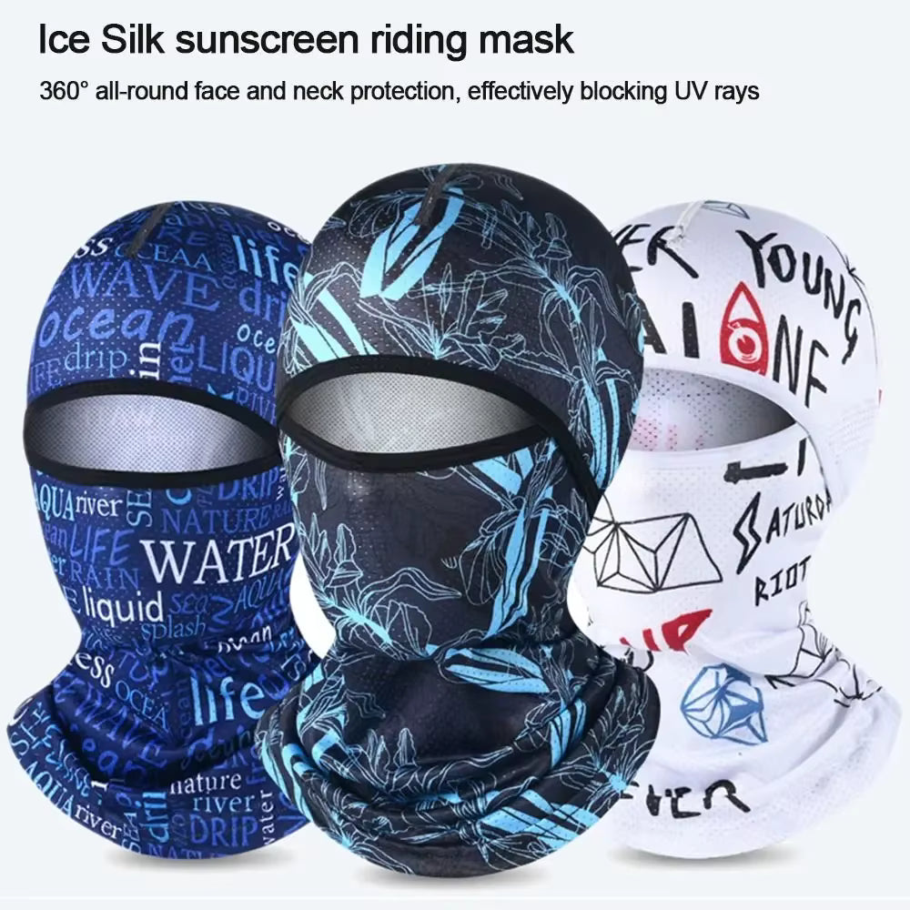 Summer Balaclava Ice Silk Full Face Cap – UV Protection Cycling & Motorcycle Headwear