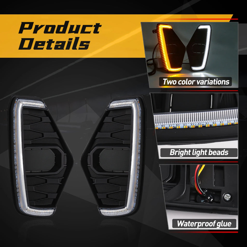 LED DRL Fog Lamp with Turn Signal – Nissan Navara NP300 Frontier 2020-2022 (White + Amber, 12V)