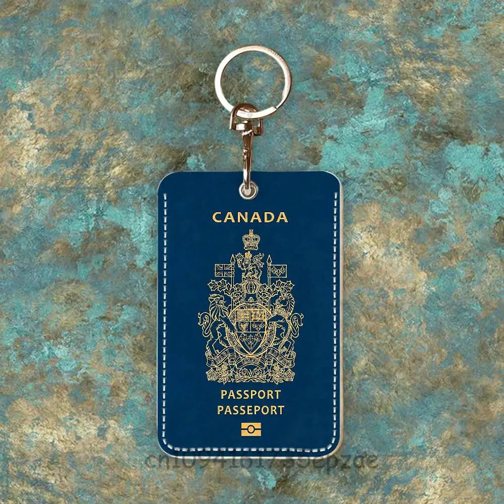 France Travel Passport Yemen Oman Custom Access Card Case Leather Card Holder Keychain Key Ring Transportation Card Case Gifts
