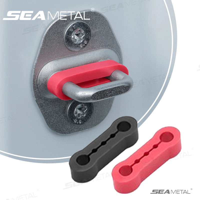 SEAMETAL Car Door Shock Absorber Pads – Silicone Anti-Vibration Soundproof Damper Cushion (4pcs)
