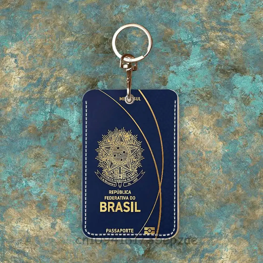 France Travel Passport Yemen Oman Custom Access Card Case Leather Card Holder Keychain Key Ring Transportation Card Case Gifts