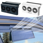 Solar Powered Car Window Ventilation Fan | 3-Head USB Rechargeable Auto Cooler