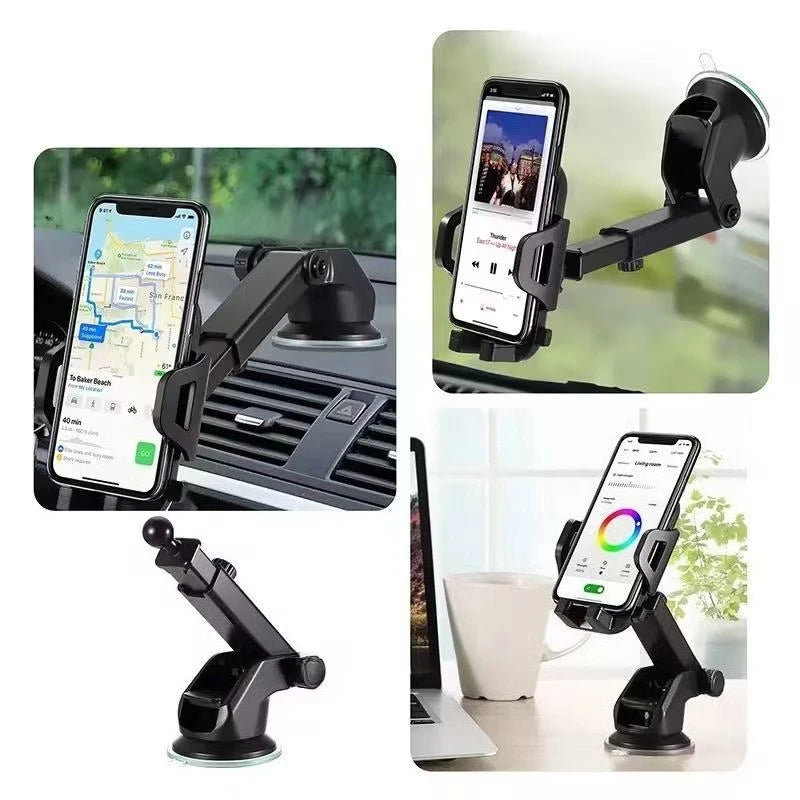 Universal Suction Cup Car Phone Holder | Dashboard & Windshield Mount for All Smartphones
