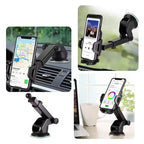 Universal Suction Cup Car Phone Holder | Dashboard & Windshield Mount for All Smartphones