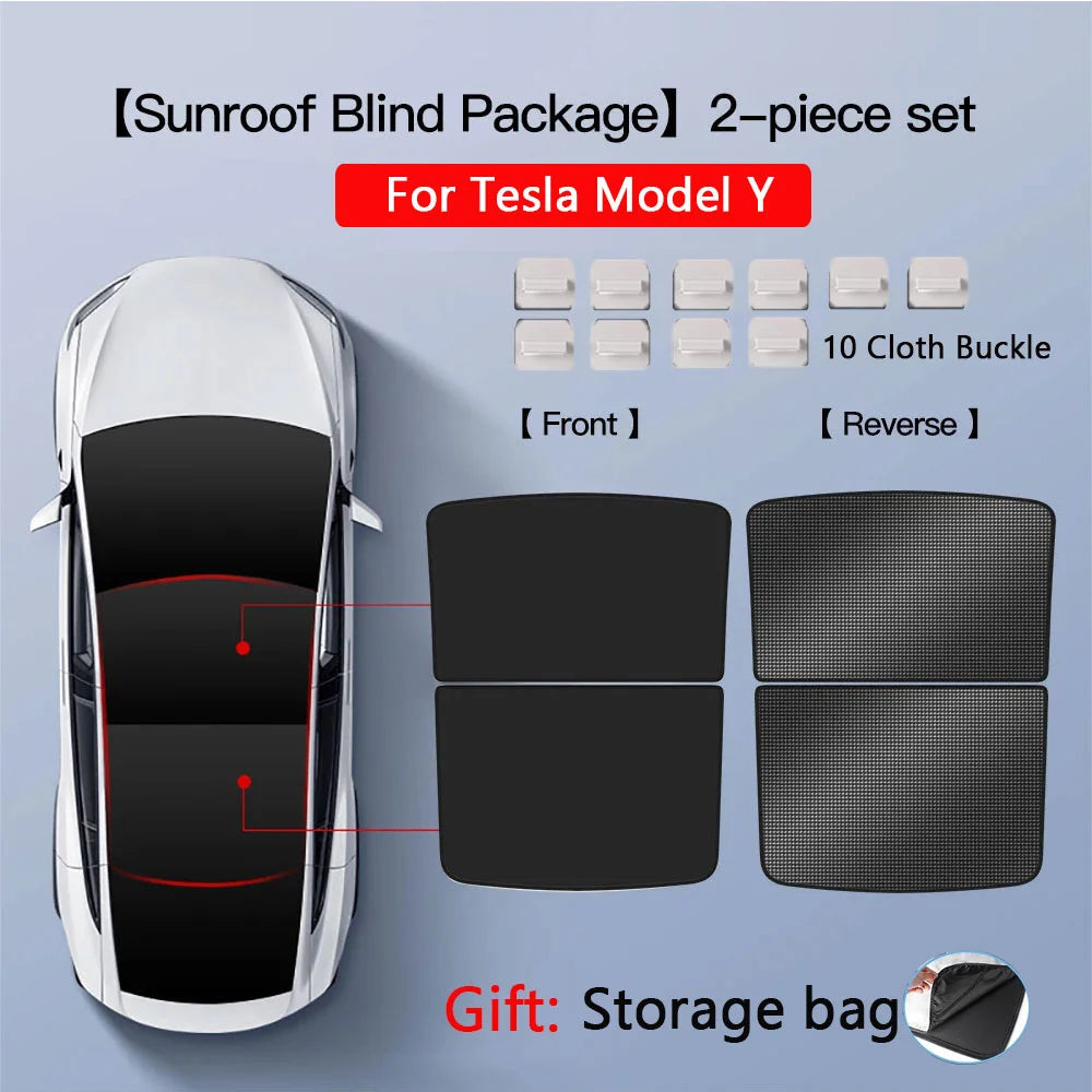 2pcs Sun Shades Roof for Tesla New Model 3 Y Juniper Launch Refresh Highland Sunshade UV Protect Skylight Film 2025 Accessories