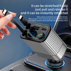 Car Bluetooth 5.3 FM Transmitter | Dual Type-C Fast Charge, Handsfree Calling & Ambient Light