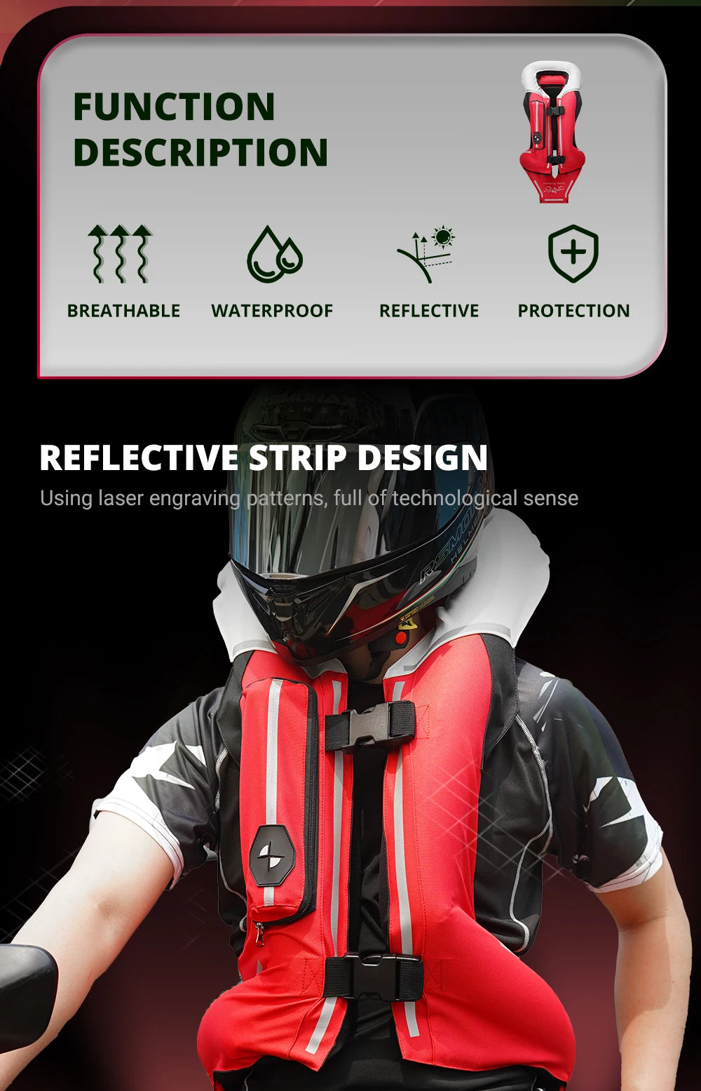 Motorcycle Airbag Vest – CE Certified Body Armor with Rapid Inflation System