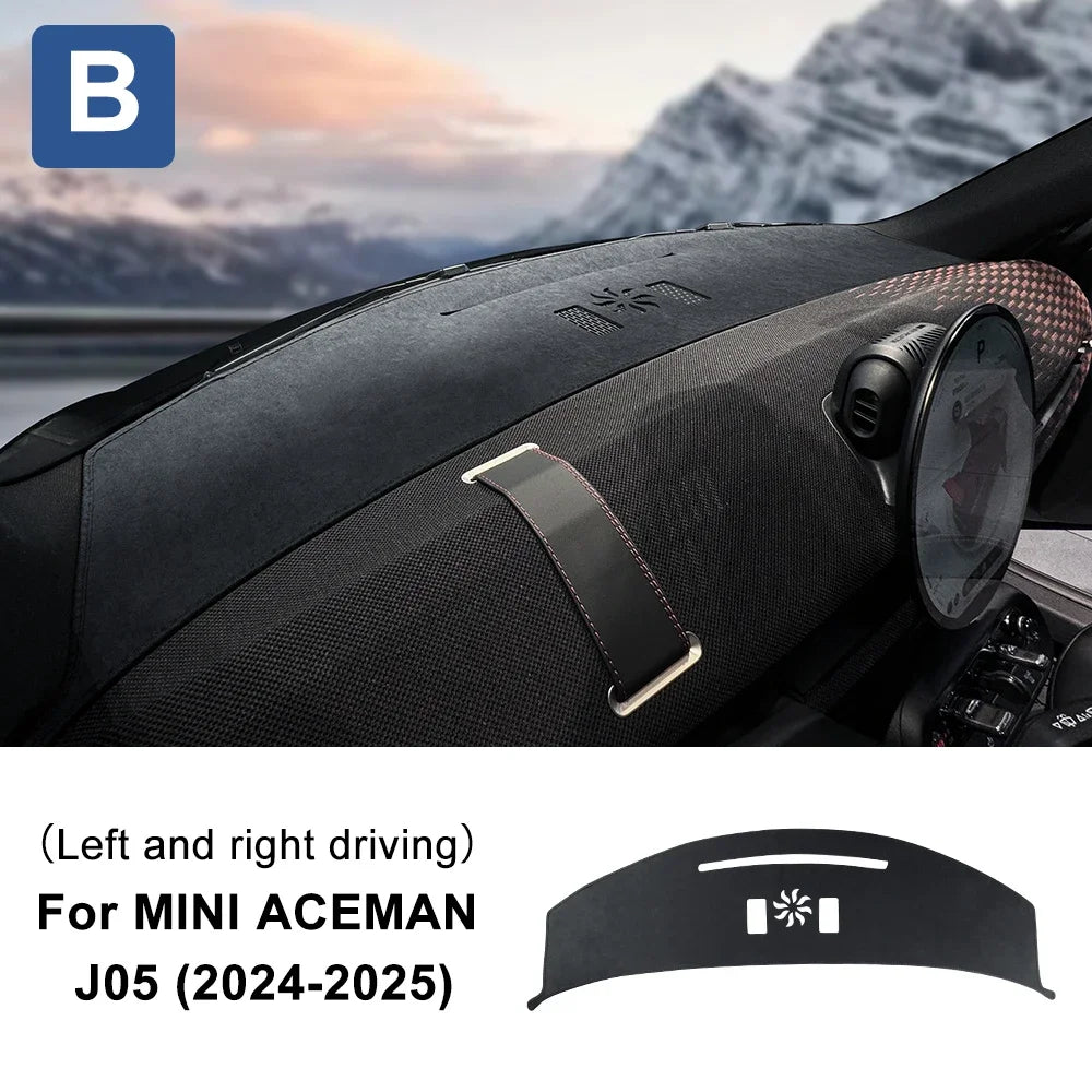 Mini Cooper Aceman J05 2024-2025 Anti-UV Dashboard Mat Cover – Flannel Console Protector Pad