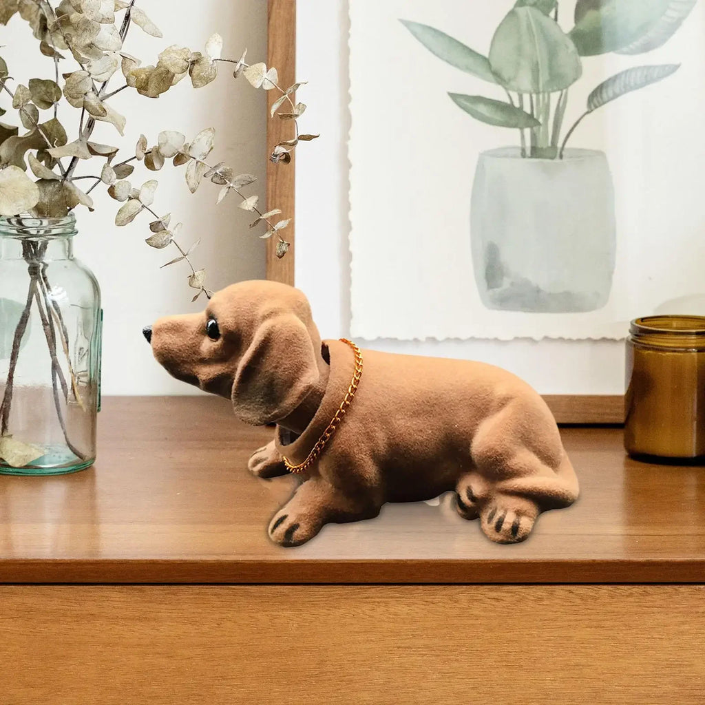 Bobble Head Dog Car Dashboard Ornament – Nodding Puppy Interior Decoration