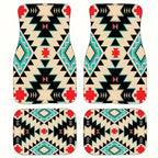 Retro Bohemian Car Floor Mats – 4Pcs Non-Slip Persian Carpet Set