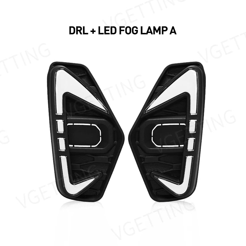 LED DRL Fog Lamp with Turn Signal – Nissan Navara NP300 Frontier 2020-2022 (White + Amber, 12V)