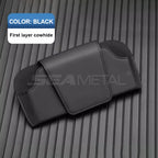 SEAMETAL Car Sun Visor Glasses Holder – Premium Cowhide & Suede Sunglasses Storage Case