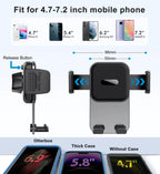 Car Cell Phone Holder Cellphone Mount for Dashboard Windshield Auto Dash Mobile IPhone Support Fit 4.7-7" Smartphone Auto Supply