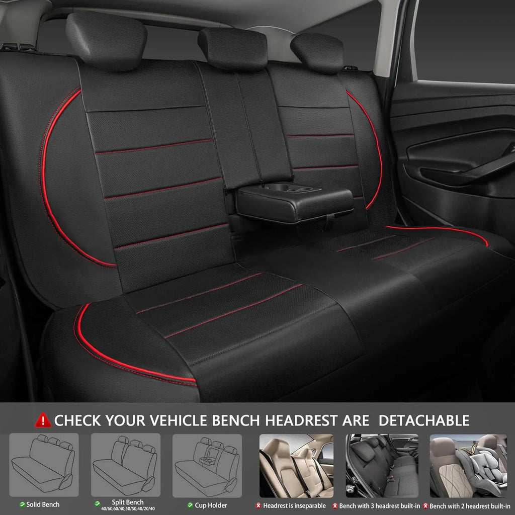 Universal PVC Leather Car Seat Covers – 9-Piece Full Set for 5-Seater Cars (Front & Rear)