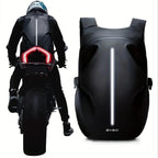 40L Motorcycle Helmet Backpack – Waterproof Riding Bag with Reflective Strip & Laptop Compartment