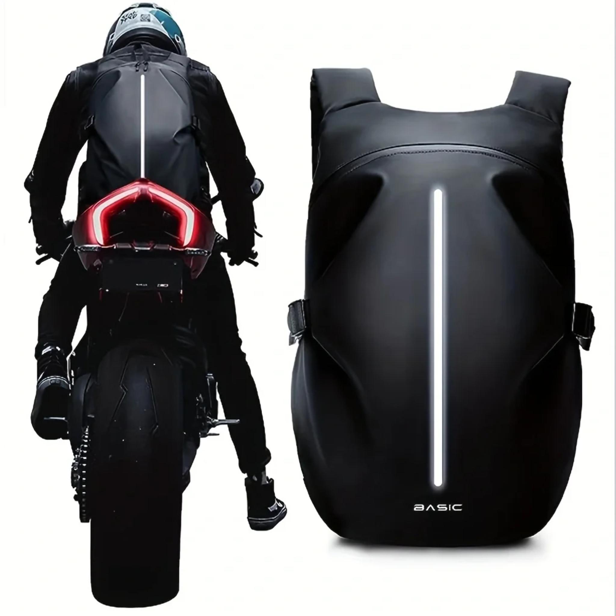 40L Motorcycle Helmet Backpack – Waterproof Riding Bag with Reflective Strip & Laptop Compartment