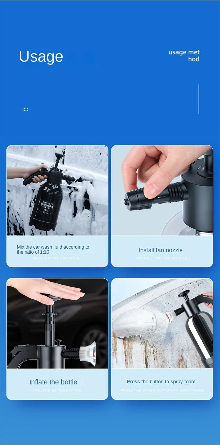 2L Hand Pump Foam Sprayer – Snow Foam Car Wash Cannon