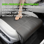 SEAMETAL Car Seat Cushion with Leg Support – Breathable Leather Extension Pad for Long Drives
