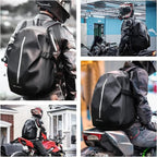 40L Motorcycle Helmet Backpack – Waterproof Riding Bag with Reflective Strip & Laptop Compartment