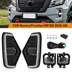 LED DRL Fog Lamp with Turn Signal – Nissan Navara NP300 Frontier 2020-2022 (White + Amber, 12V)