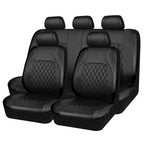 Quilted PU Leather Car Seat Covers – Full Set Waterproof Universal Fit for Sedan, SUV & Truck (Front & Rear)