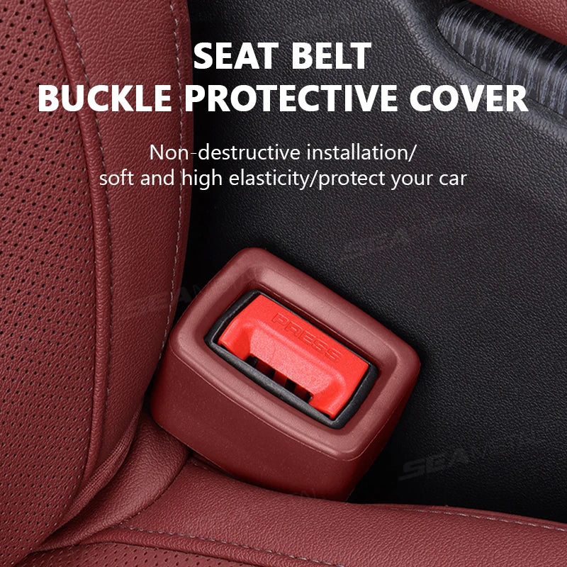 SEAMETAL Car Seat Belt Buckle Cover – Anti-Scratch Seatbelt Button Protector (Universal Fit)