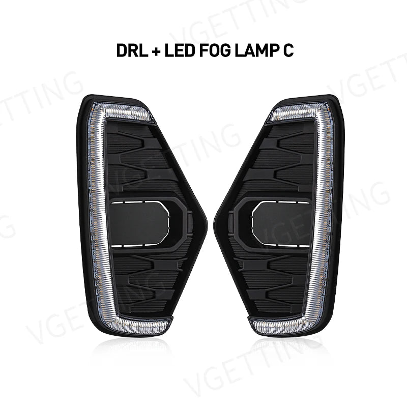 LED DRL Fog Lamp with Turn Signal – Nissan Navara NP300 Frontier 2020-2022 (White + Amber, 12V)