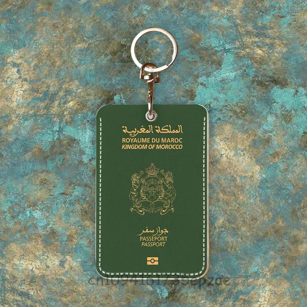 France Travel Passport Yemen Oman Custom Access Card Case Leather Card Holder Keychain Key Ring Transportation Card Case Gifts