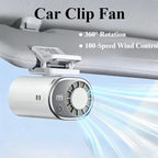 Car Clip on Air Conditioner 199 Speeds Adjustable 360° Rotation Semiconductor Cooling Fan Wide Clamp