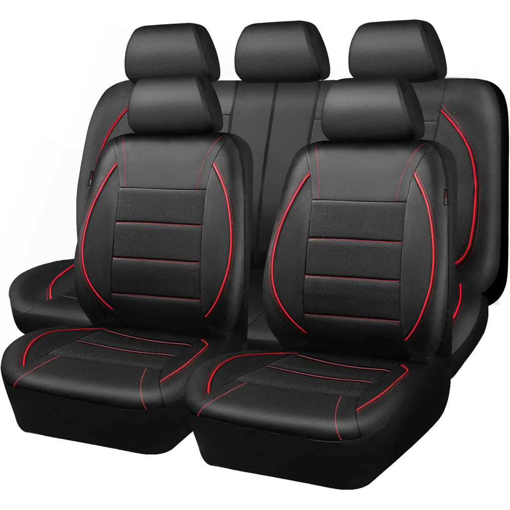 Universal PVC Leather Car Seat Covers – 9-Piece Full Set for 5-Seater Cars (Front & Rear)