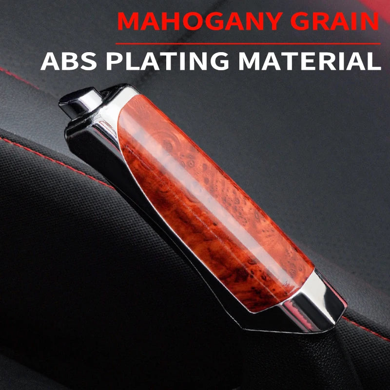 SEAMETAL Car Hand Brake Cover – Carbon Fiber & Mahogany ABS Parking Brake Protector (Universal)