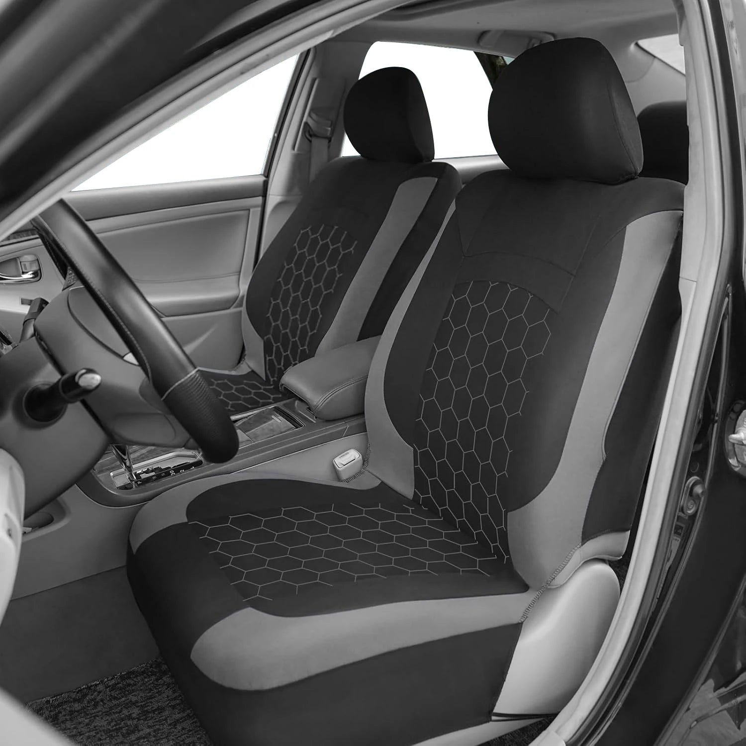 Universal Car Seat Covers Full Set – 9-Piece Breathable Polyester for 5-Seater Cars (Front & Rear)