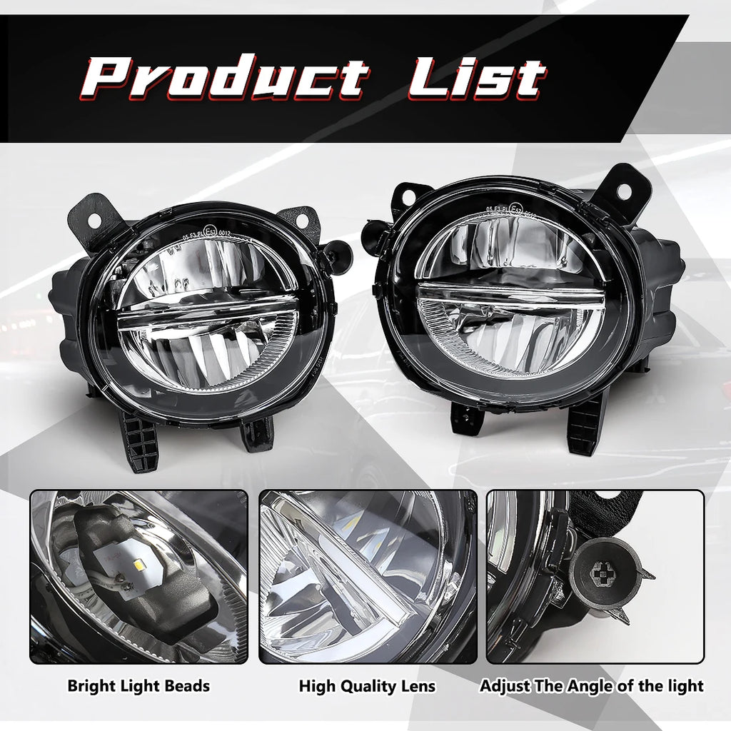 LED Fog Lamp DRL for BMW F20 F21 F22 F23 F30 F31 F32 F34 F35 – Front Bumper Driving Light 12V (OE: 63177315559 / 63177315560)