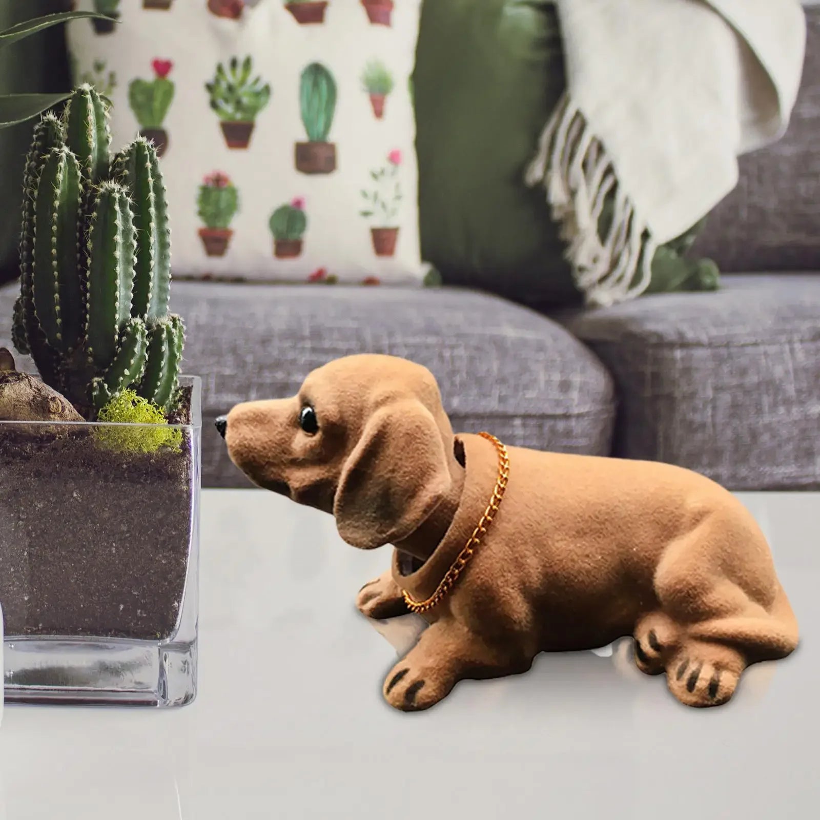 Bobble Head Dog Car Dashboard Ornament – Nodding Puppy Interior Decoration