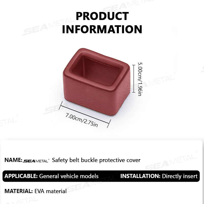 SEAMETAL Car Seat Belt Buckle Cover – Anti-Scratch Seatbelt Button Protector (Universal Fit)